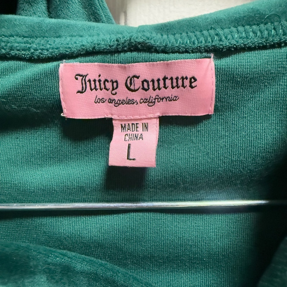 Juicy Couture Women's Evergreen Green Velour Hoodie & Pants Set size L - Picture 6 of 10
